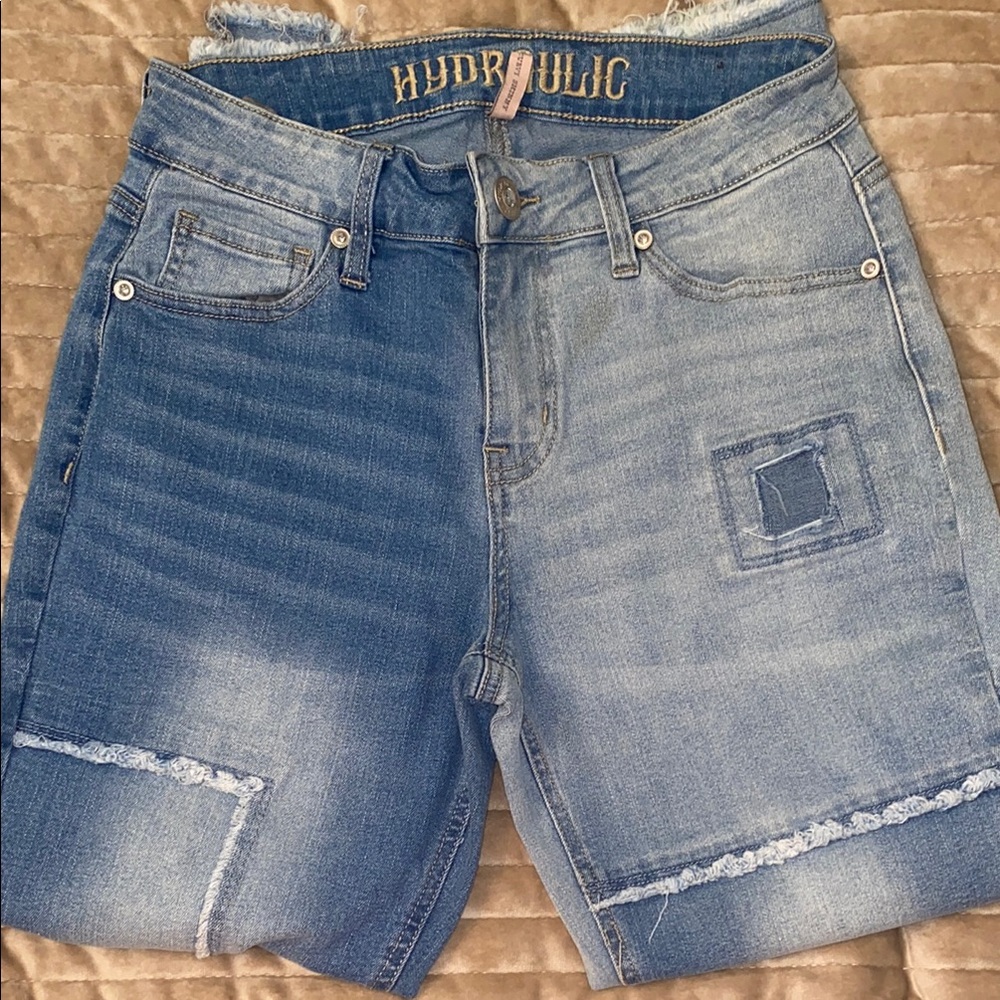Hydraulic Blue Skinny Patchwork Jeans